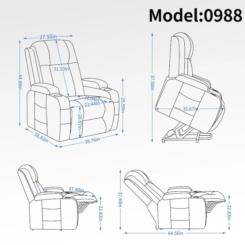 Fauteuil inclinable électrique robuste