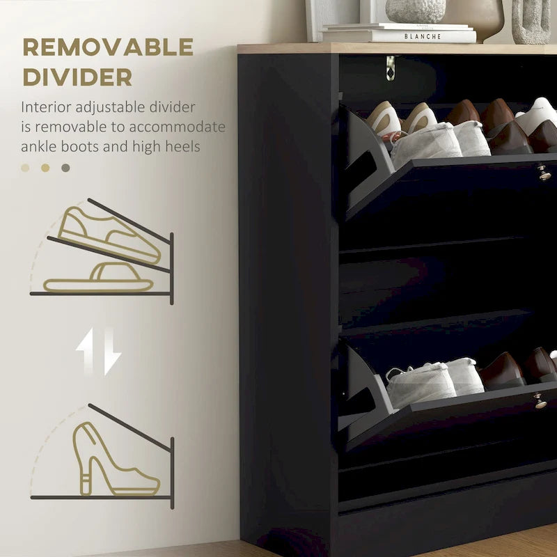 Meuble à chaussures fin pour entrée, meuble à chaussures dissimulé
