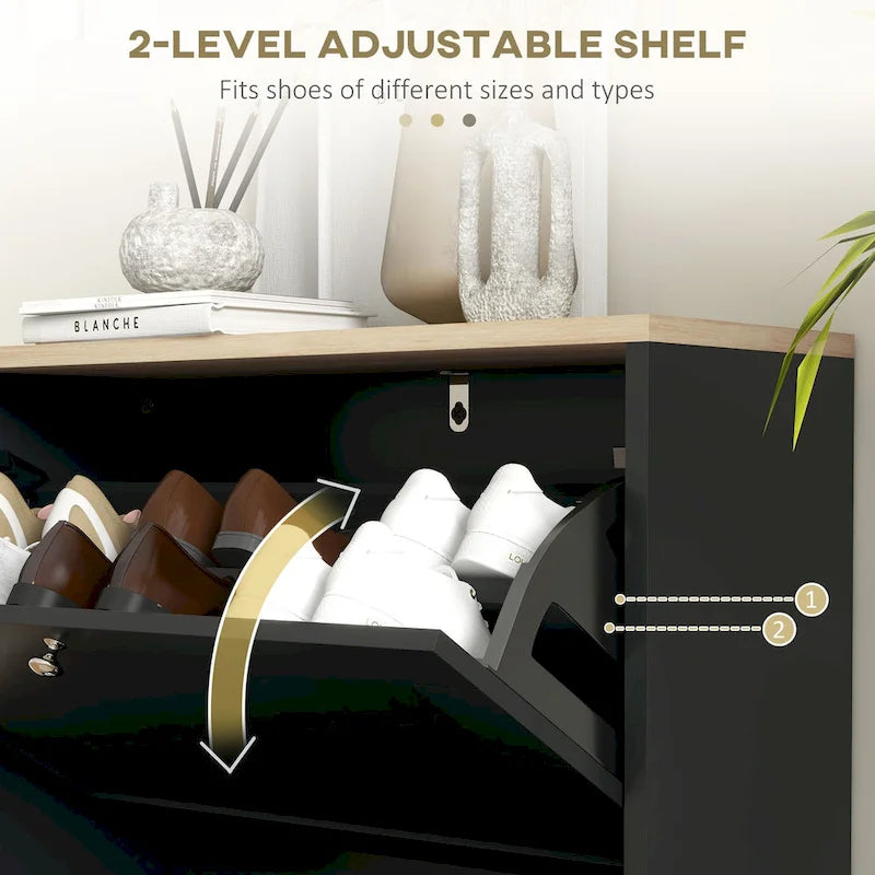 Meuble à chaussures fin pour entrée, meuble à chaussures dissimulé