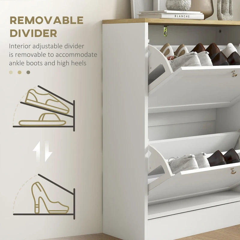 Meuble à chaussures fin pour entrée, meuble à chaussures dissimulé