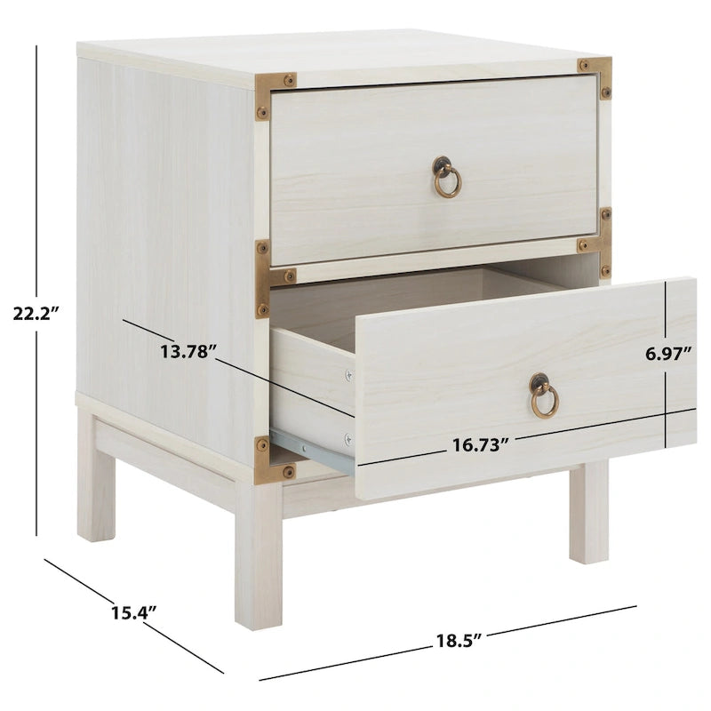 Table de chevet à deux tiroirs