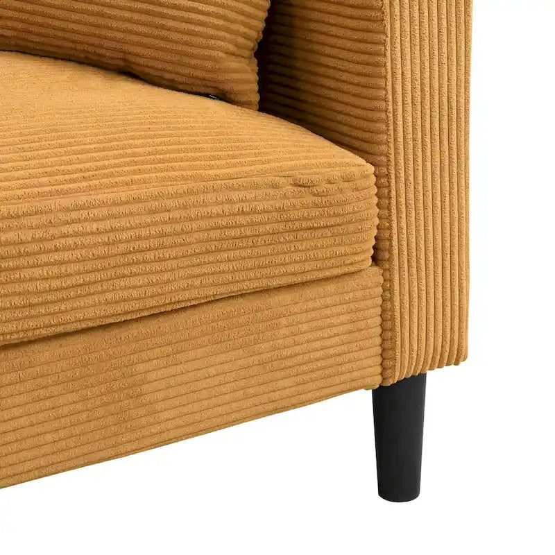 Canapé moderne tapissé avec 2 dossiers et coussins d'assise en mousse haute densité.