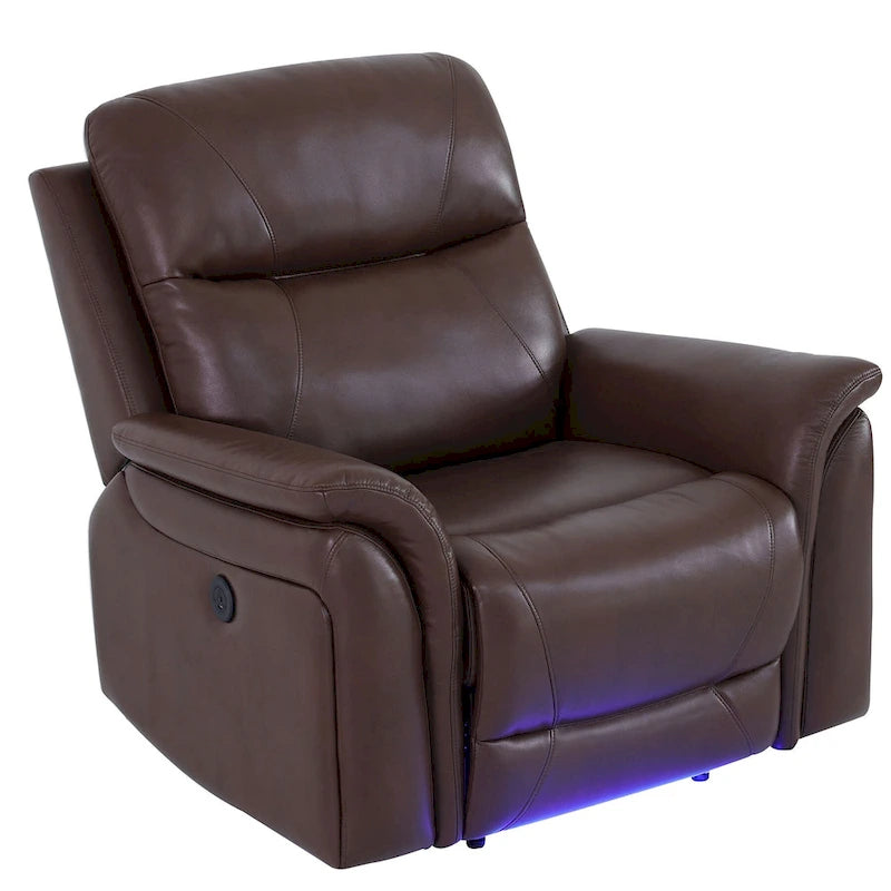 Canapé inclinable en cuir respirant à LED pour le salon