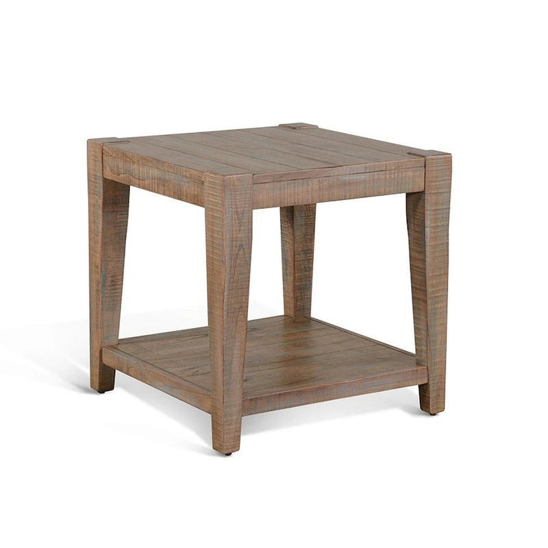 Table d'appoint Lilly, 1 étagère, Acajou Brun clair