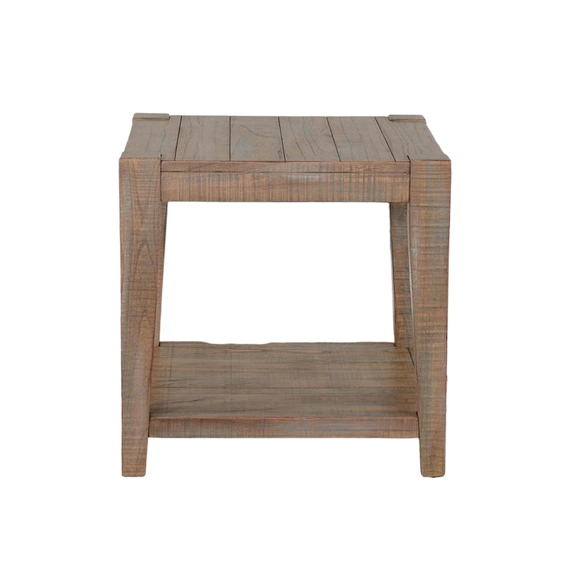 Table d'appoint Lilly, 1 étagère, Acajou Brun clair
