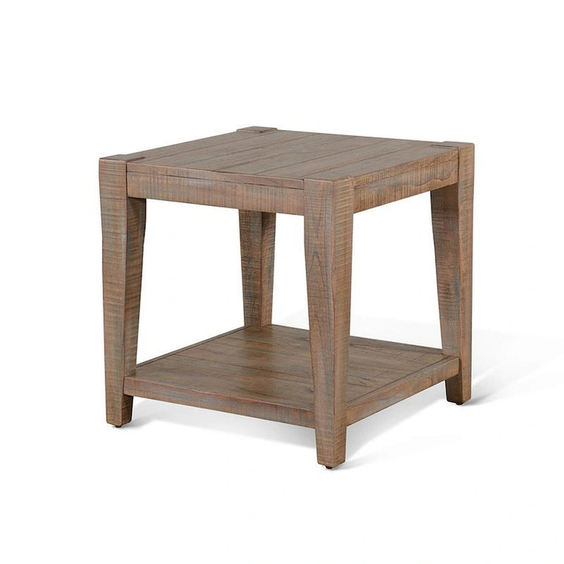 Table d'appoint Lilly, 1 étagère, Acajou Brun clair