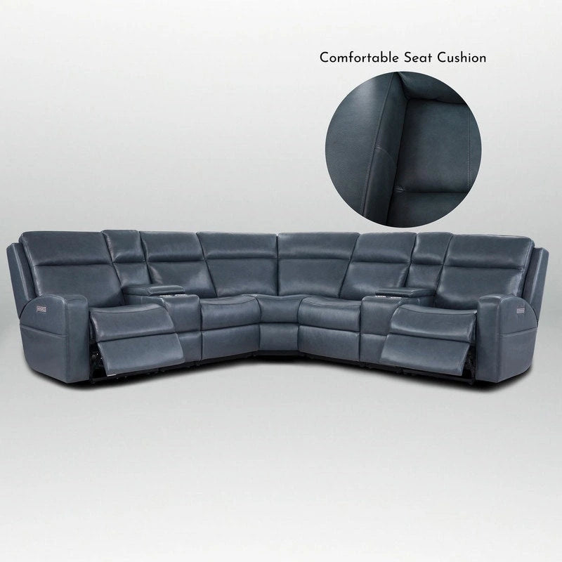 Canapé inclinable électrique en cuir véritable de 279 cm de large