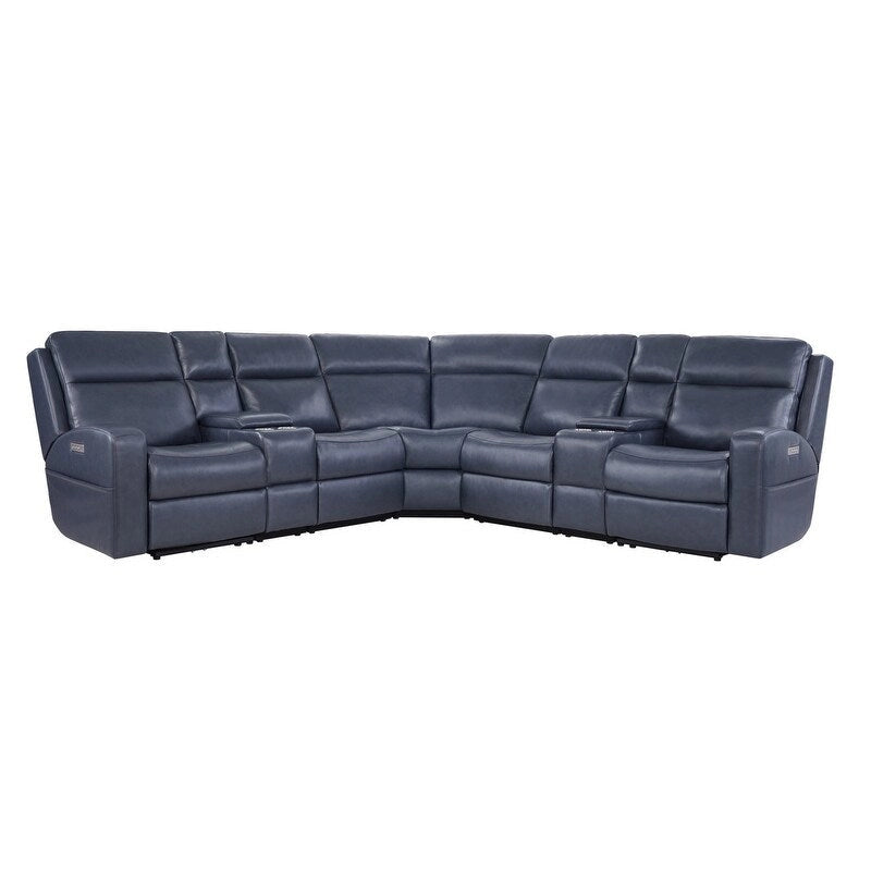Canapé inclinable électrique en cuir véritable de 279 cm de large