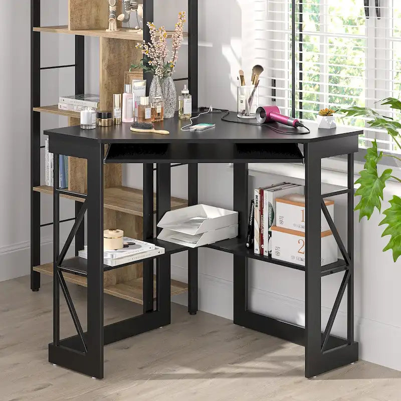 Table d'appoint d'angle compacte/Table de rangement triangulaire