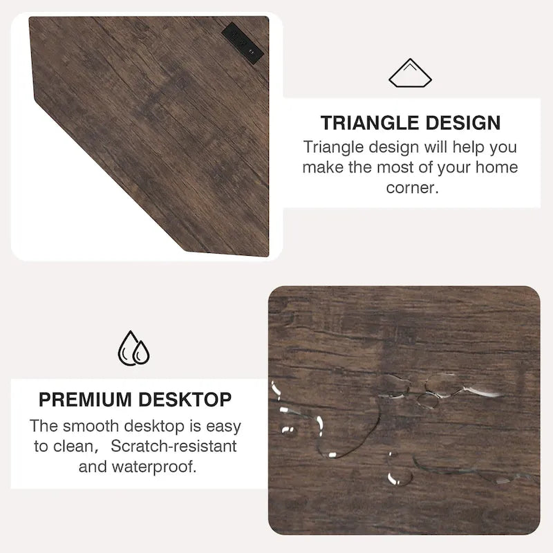 Table d'appoint d'angle compacte/Table de rangement triangulaire