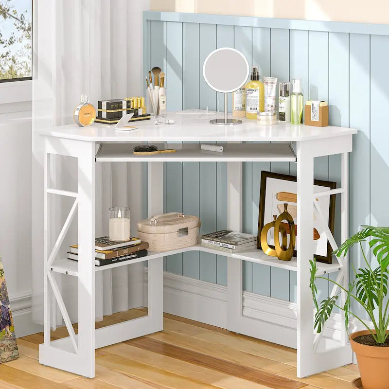 Table d'appoint d'angle compacte/Table de rangement triangulaire