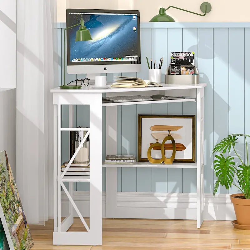 Table d'appoint d'angle compacte/Table de rangement triangulaire