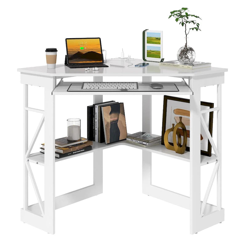 Table d'appoint d'angle compacte/Table de rangement triangulaire