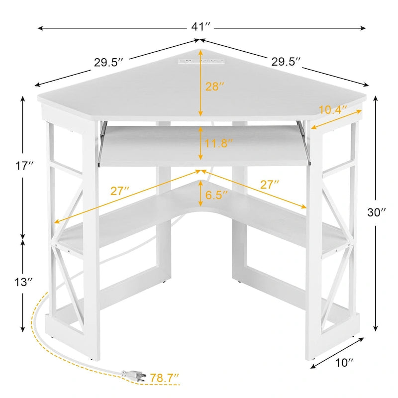 Table d'appoint d'angle compacte/Table de rangement triangulaire