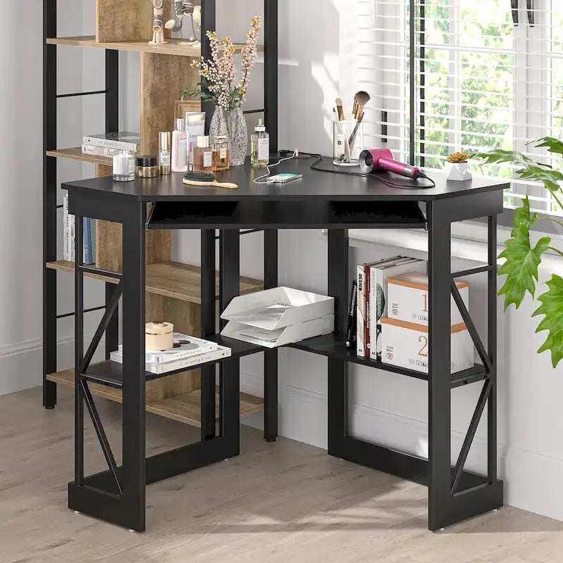 Table d'appoint d'angle compacte/Table de rangement triangulaire