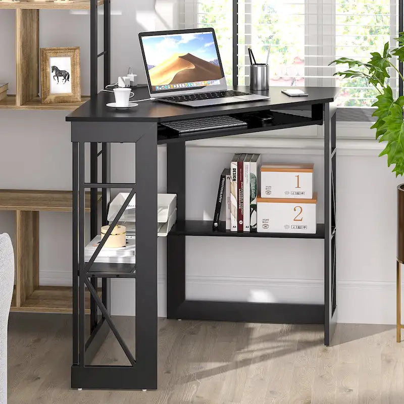 Table d'appoint d'angle compacte/Table de rangement triangulaire