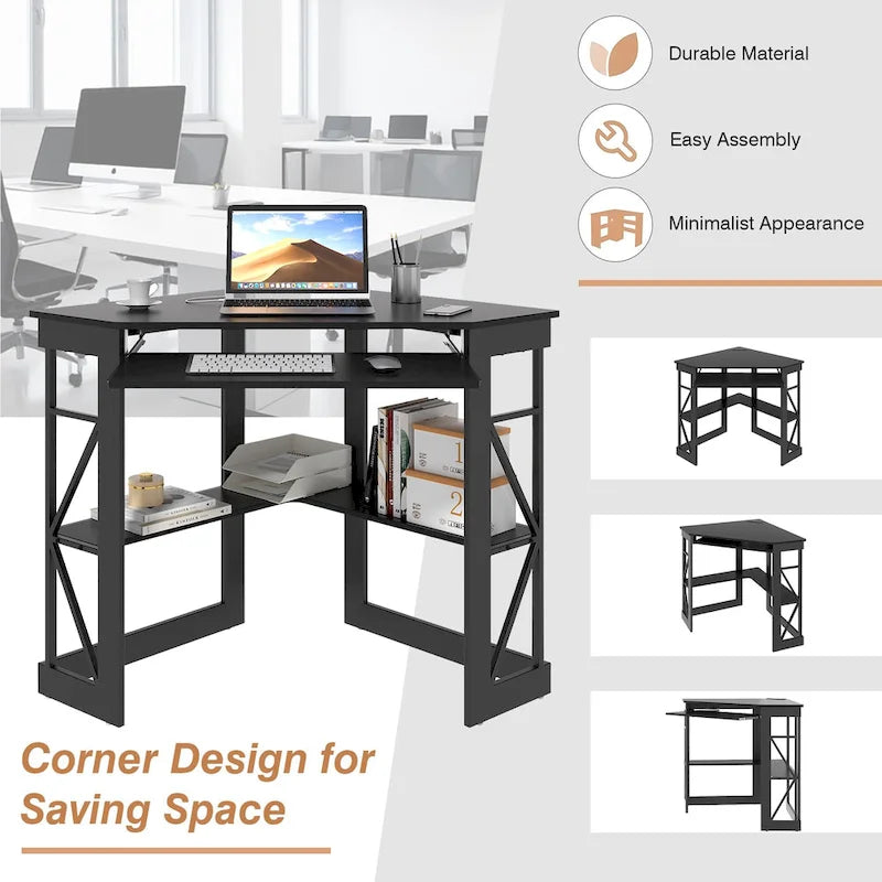 Table d'appoint d'angle compacte/Table de rangement triangulaire