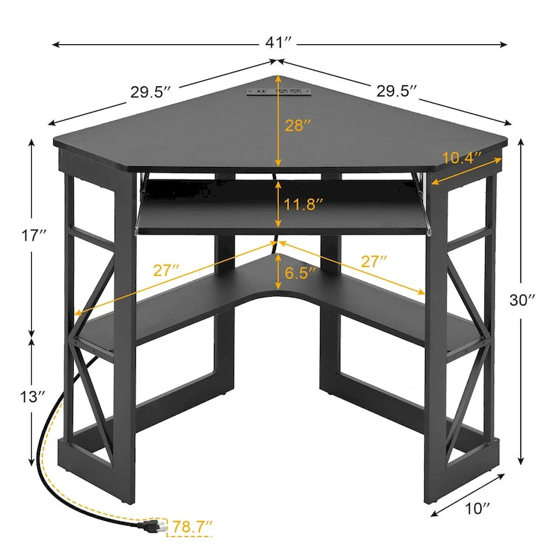 Table d'appoint d'angle compacte/Table de rangement triangulaire