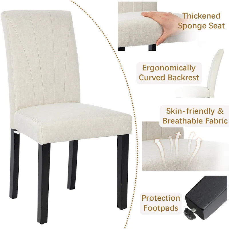 Chaise de salle à manger tapissée