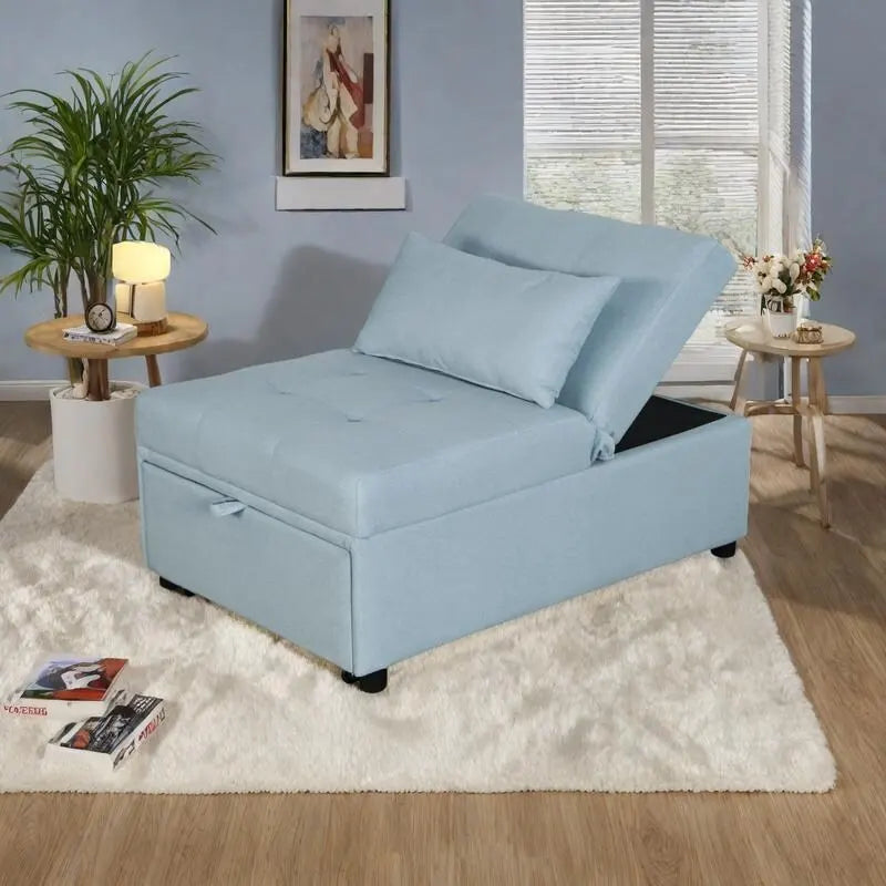 Canapé-lit multifonctionnel pliable avec pouf