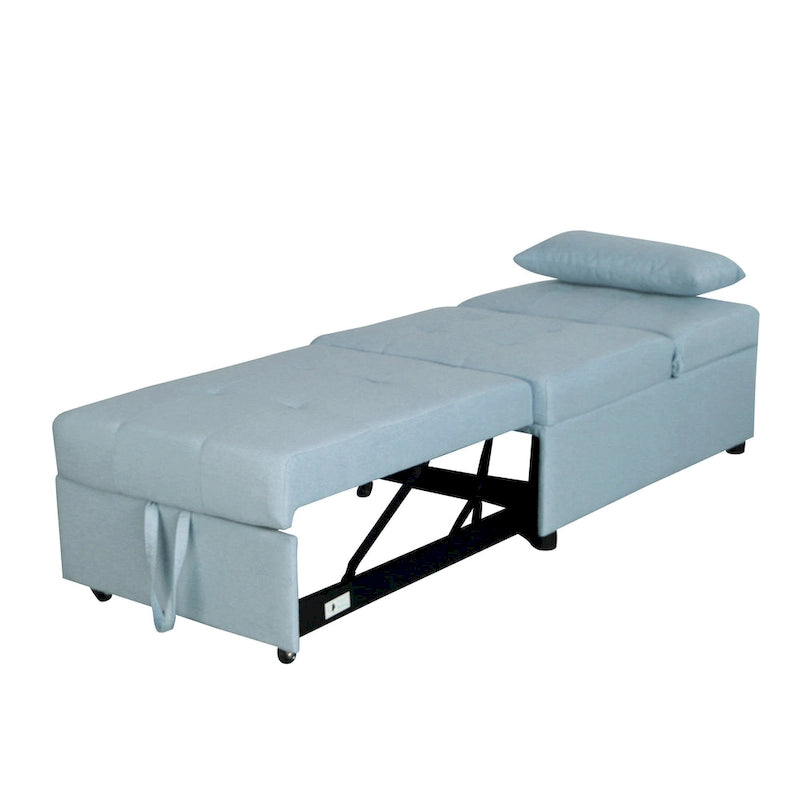 Canapé-lit multifonctionnel pliable avec pouf
