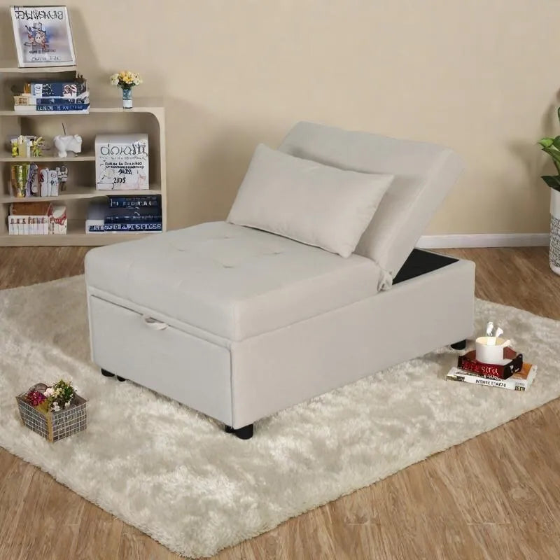 Canapé-lit multifonctionnel pliable avec pouf