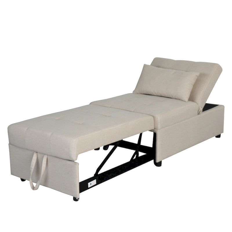 Canapé-lit multifonctionnel pliable avec pouf