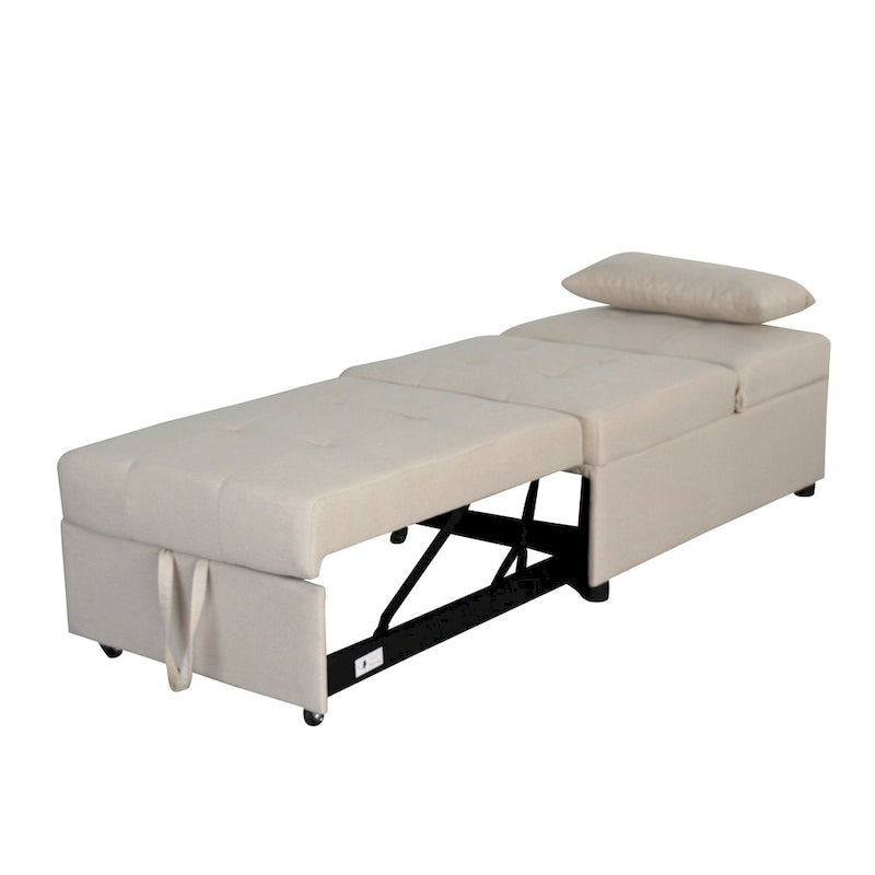 Canapé-lit multifonctionnel pliable avec pouf