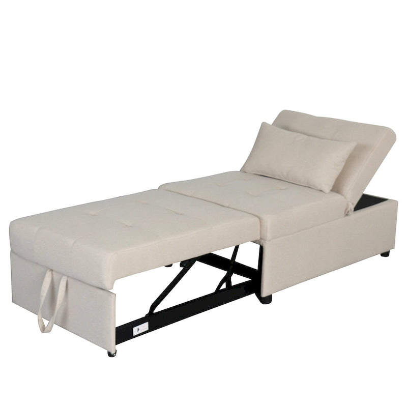 Canapé-lit multifonctionnel pliable avec pouf