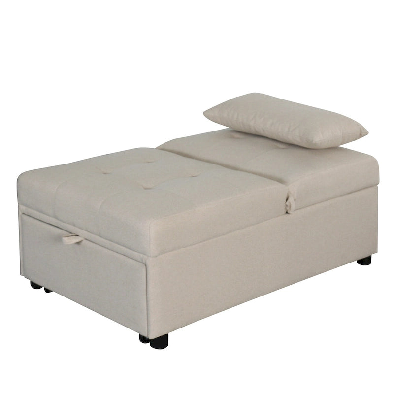 Canapé-lit multifonctionnel pliable avec pouf