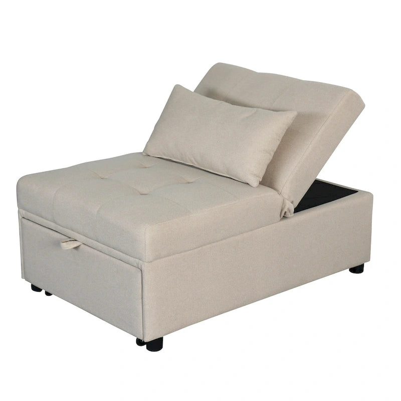 Canapé-lit multifonctionnel pliable avec pouf