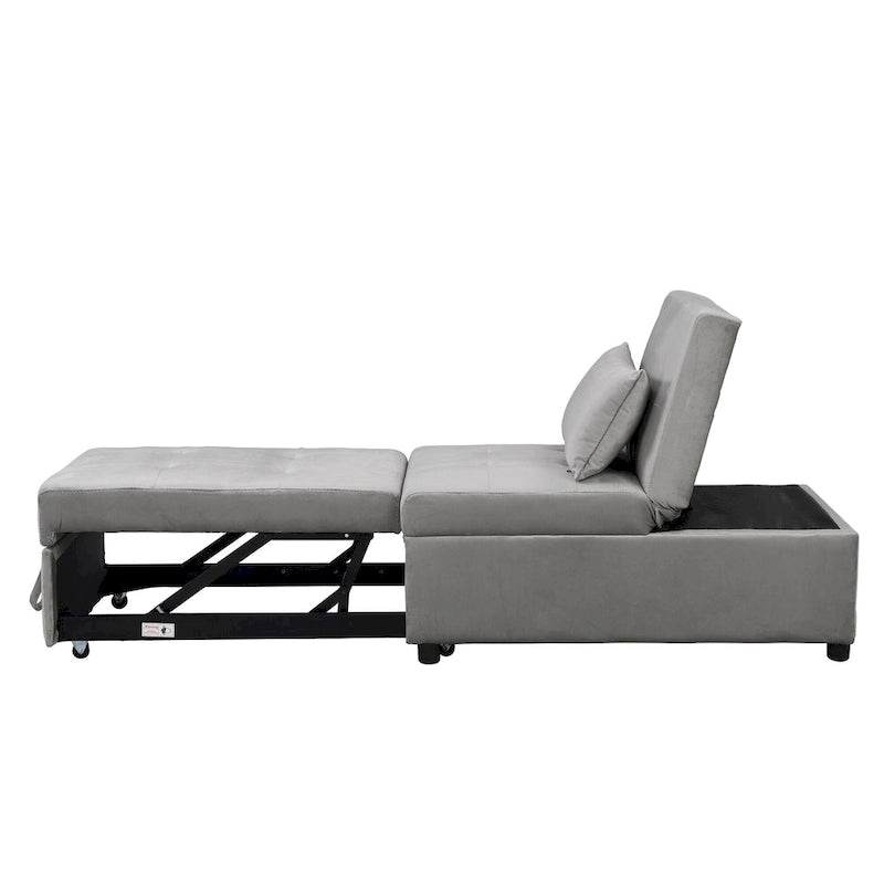 Canapé-lit multifonctionnel pliable avec pouf