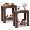 Table d'appoint à double niveau, petite table de chevet compacte pour canapé moderne