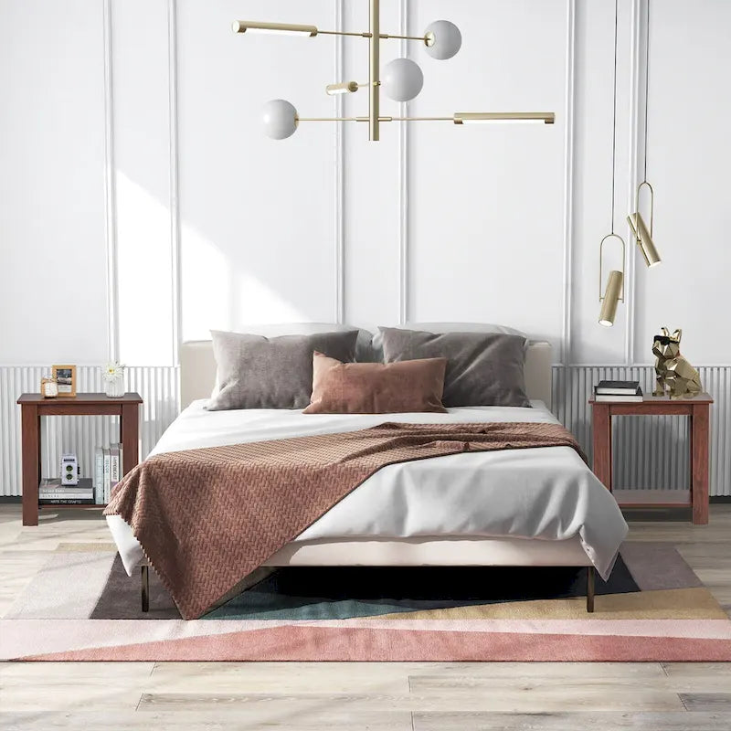 Table d'appoint à double niveau, petite table de chevet compacte pour canapé moderne