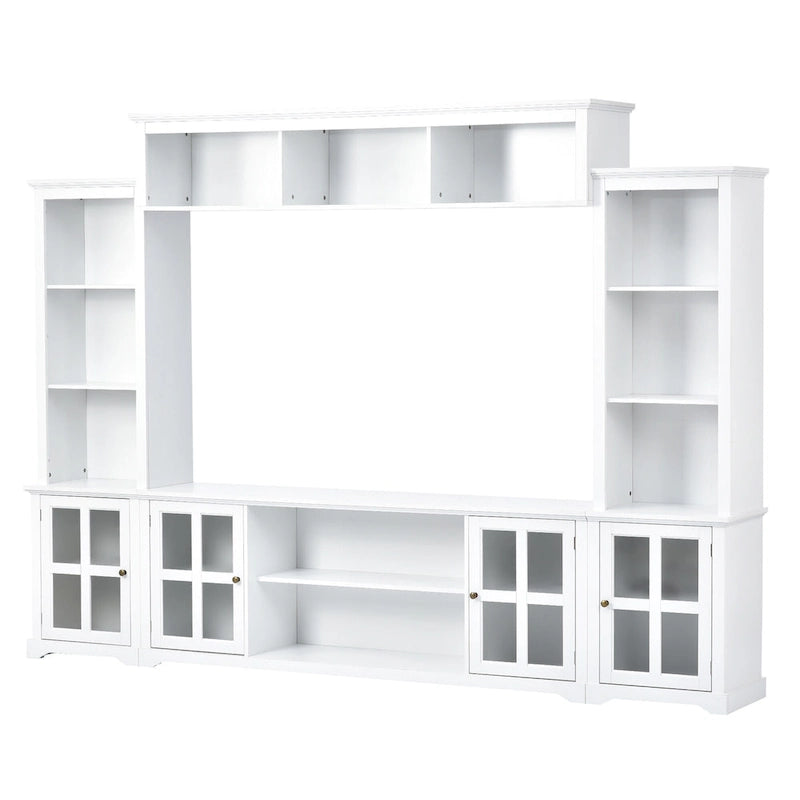 Meuble TV pont, portes en verre trempé