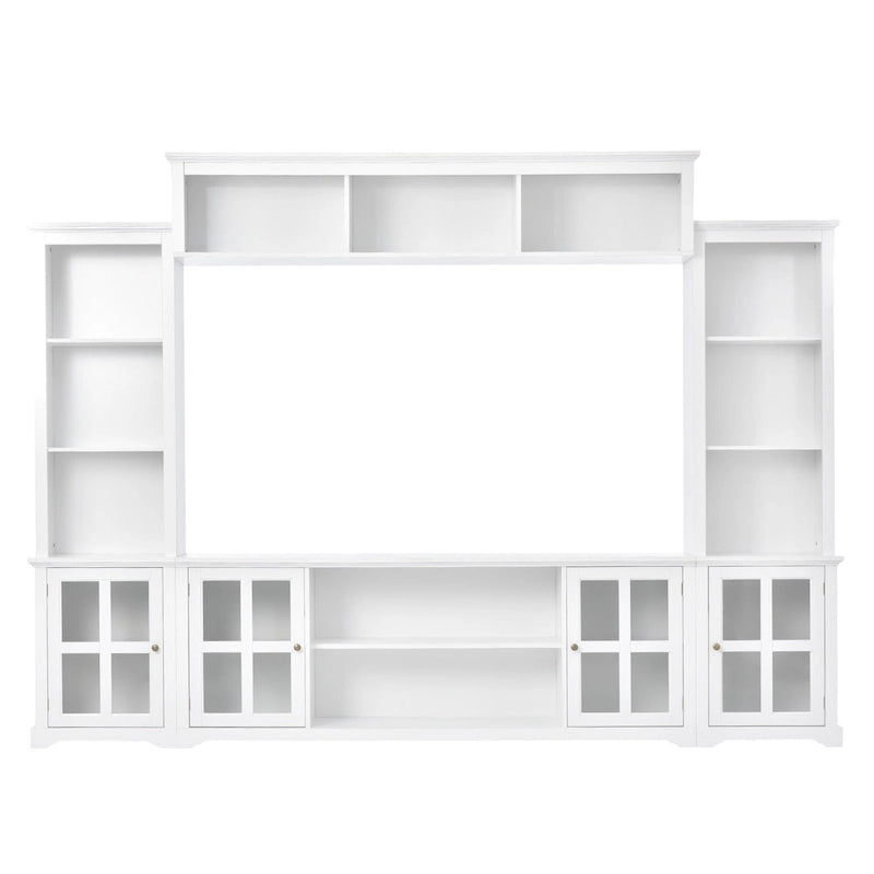 Meuble TV pont, portes en verre trempé