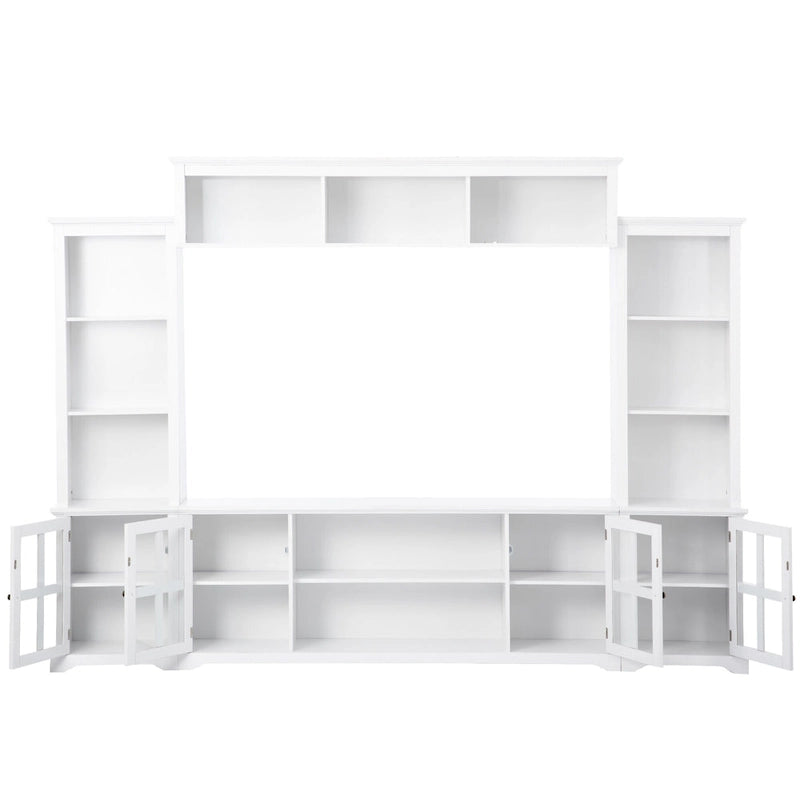 Meuble TV pont, portes en verre trempé