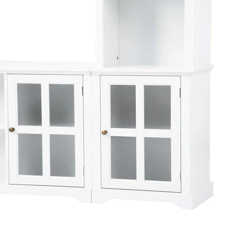 Meuble TV pont, portes en verre trempé