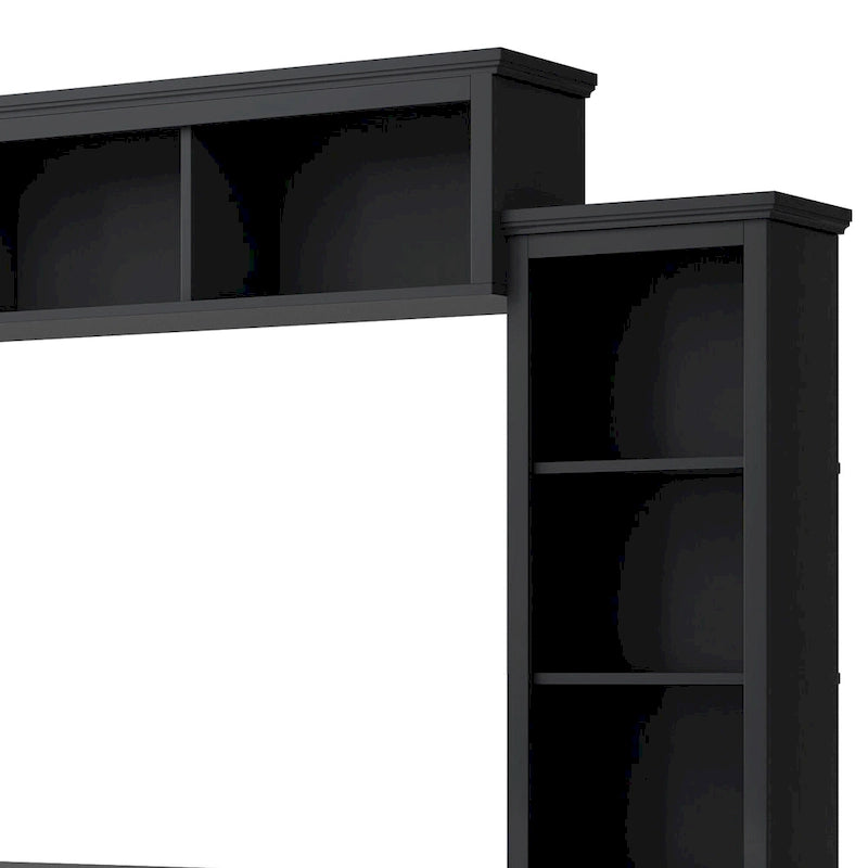Meuble TV pont, portes en verre trempé