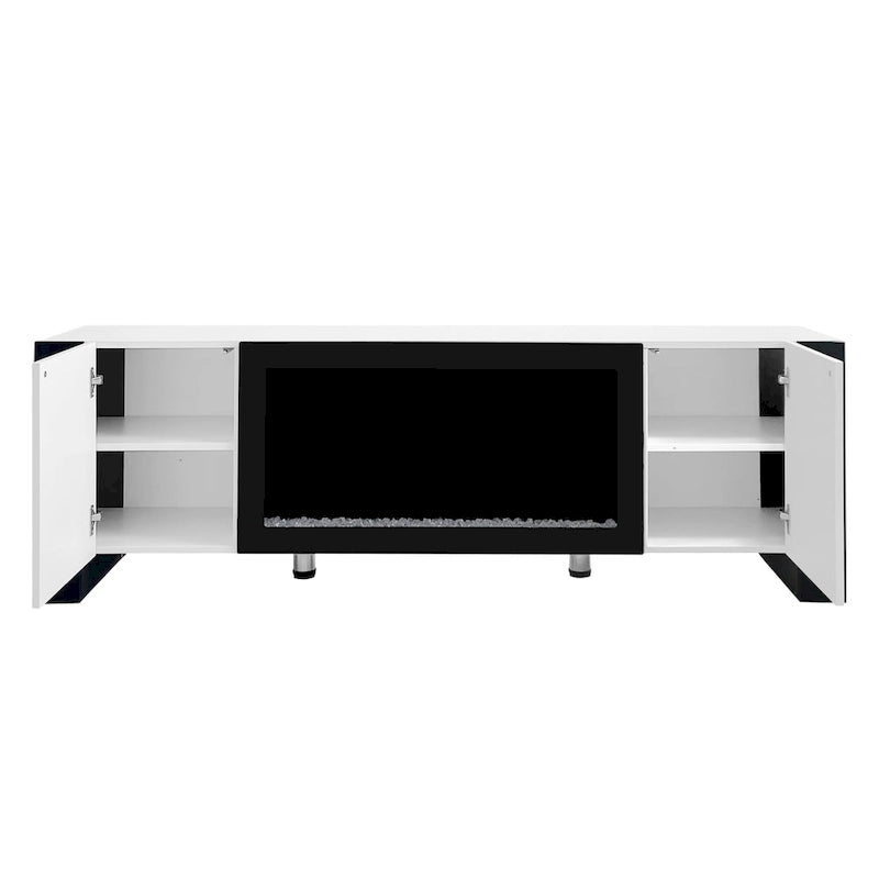 Meuble TV avec cheminée moderne de 68,1 pouces