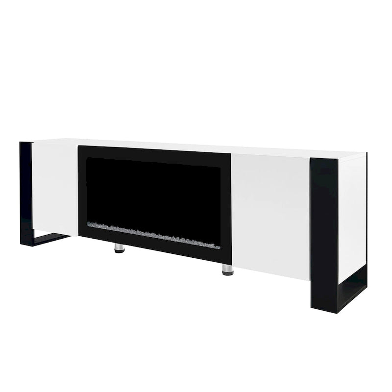 Meuble TV avec cheminée moderne de 68,1 pouces