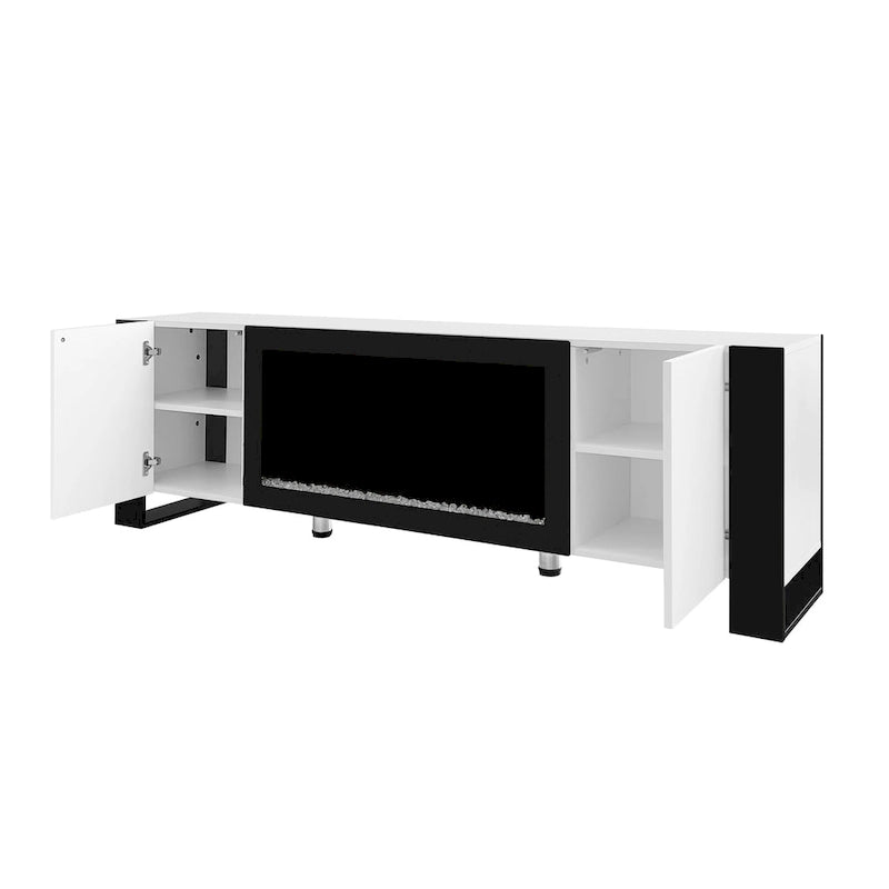 Meuble TV avec cheminée moderne de 68,1 pouces