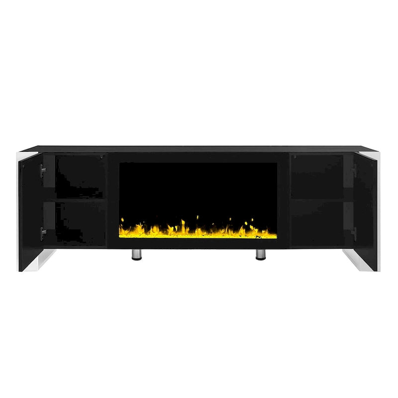 Meuble TV avec cheminée moderne de 68,1 pouces