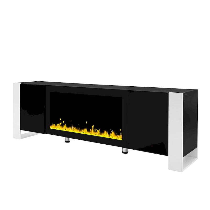 Meuble TV avec cheminée moderne de 68,1 pouces