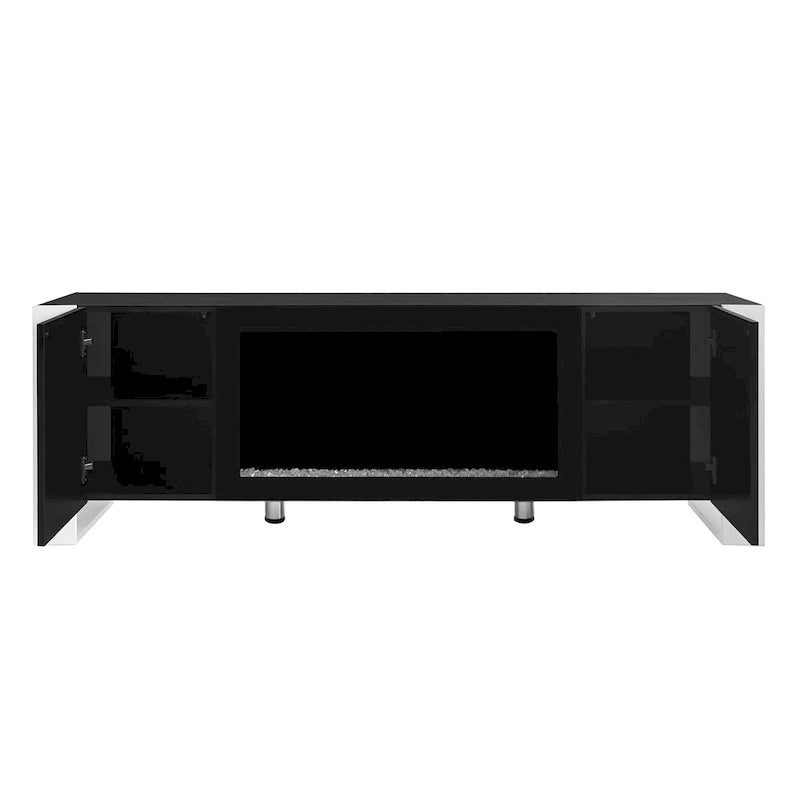 Meuble TV avec cheminée moderne de 68,1 pouces