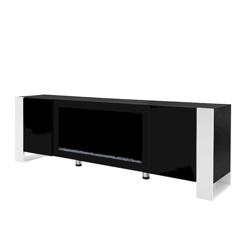 Meuble TV avec cheminée moderne de 68,1 pouces
