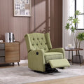 Fauteuil à bascule pivotant à 360 degrés en lin vert olive