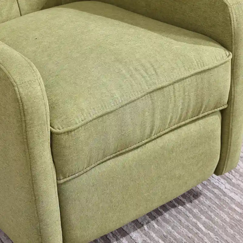 Fauteuil à bascule pivotant à 360 degrés en lin vert olive