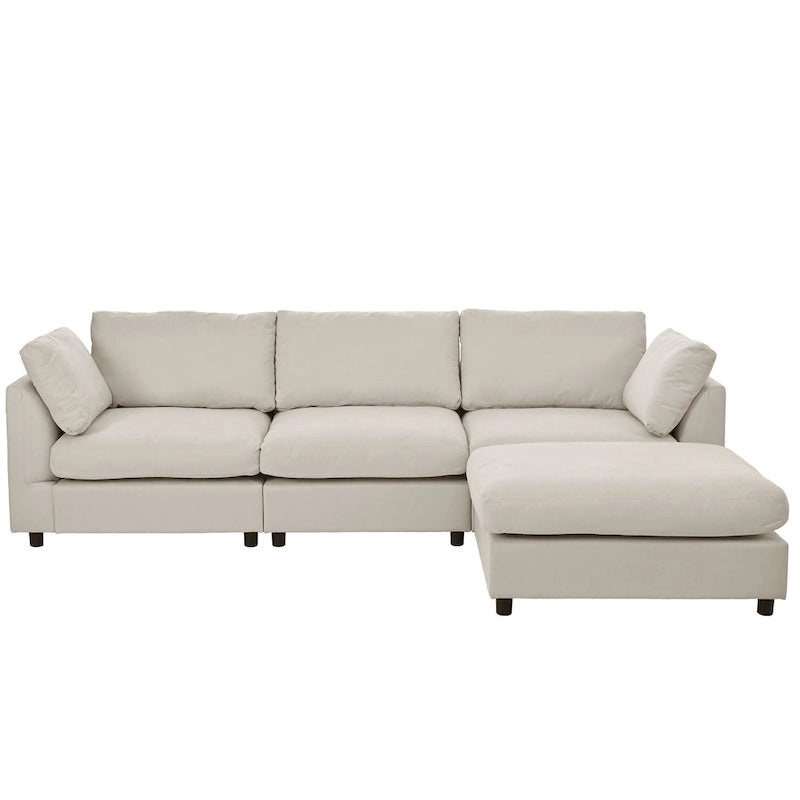Canapé d'angle quatre places en L beige 113
