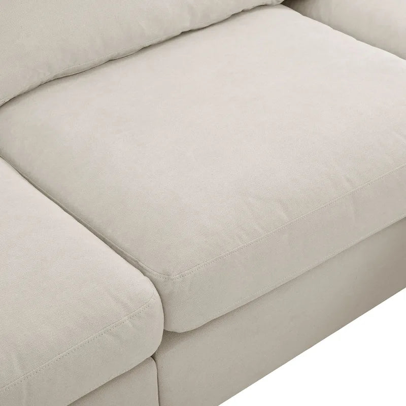 Canapé d'angle quatre places en L beige 113